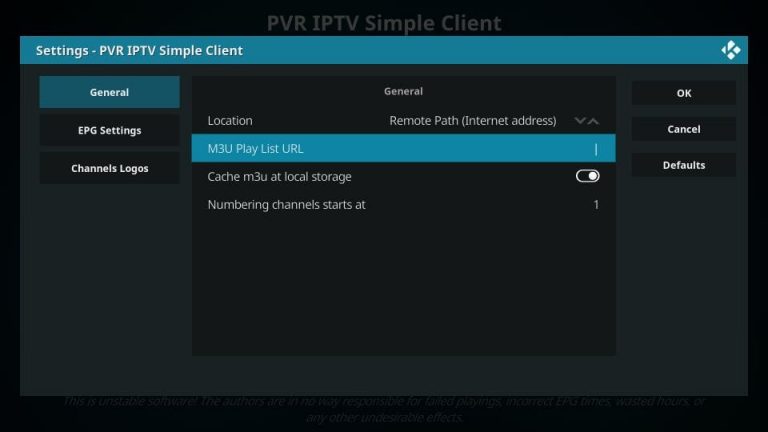 Kodi IPTV m3u